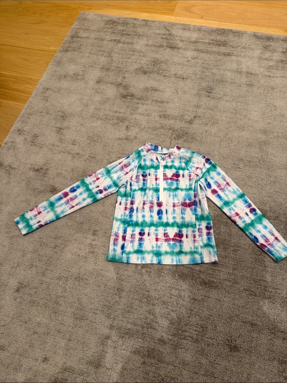 Tie-Dye Long Sleeve Pullover - Teal, Purple, Pink